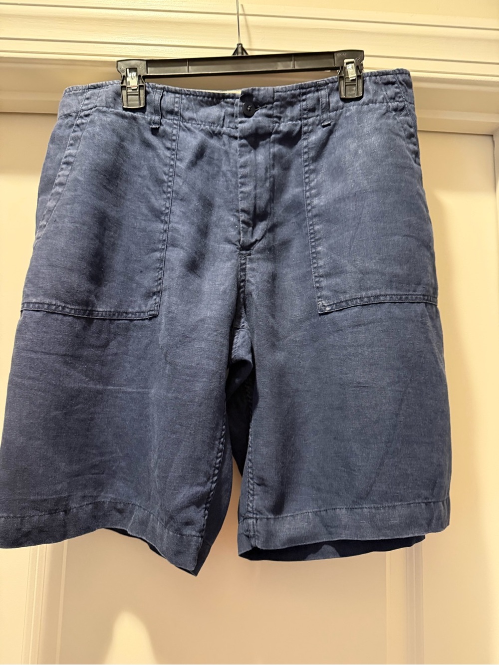 Men's Lacoste Navy Blue  Linen Shorts